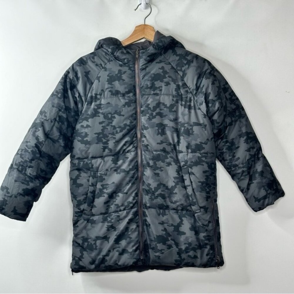 Dex Jacket Camo Junior Hooded Puffer Coat Reversible